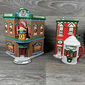 Dept 56 Villaggio delle Nevi Sabato Mattina Centro Edifici Solo Luci Scatola Jack - Foto 1 di 24