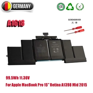 A1618 OEM Akku für Apple Macbook Pro 15"Retina A1398 (Mid 2015) 99,5Wh 11.36V - Afbeelding 1 van 12