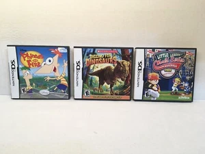 Lot of 3 Nintendo DS Games: Phineas and Ferb, Digging For Dinosaurs & Baseball - Picture 1 of 10