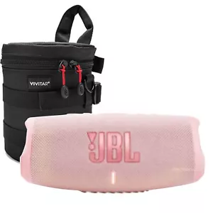 JBL Charge 5 Portable Bluetooth Speaker Pink with Vivitar Premium Speaker Case - Picture 1 of 4