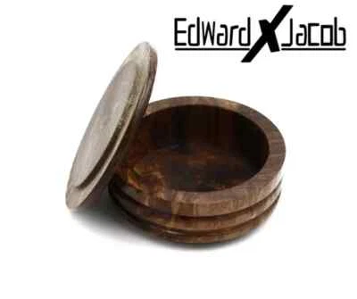 EDWARD X JACOB EXJ - Wooden Shaving Mug - Compact Shaving Soap Bowl with Lid - Premium Wood