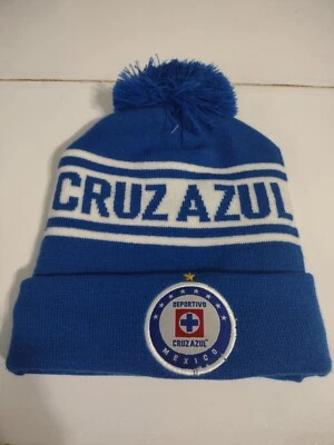 Club de futbol Cruz Azul beanie hat pom soccer winter mexico Liga  mx - Image 1 of 3