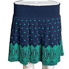 J. Crew Skirt Womens XS Mini Blue Green  Embroidered Gauze Eyelet Beach Preppy