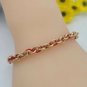 18k Gold Plated Red String Chain Bracelet. Talisman Protection Good Luck. - Picture 1 of 6
