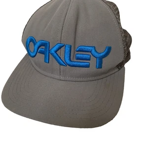 Oakley hat Polyester mesh lined Ball cap Adjustable Fit Grey New Blue - Picture 1 of 14