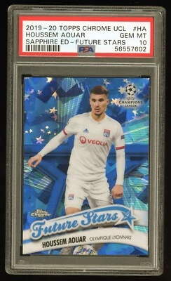 Houssem Aouar 2019-20 TOPPS Chrome UCL - Future Stars Sapphire Edition PSA 10 - Image 1 of 4