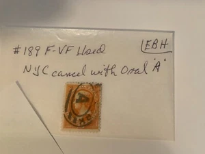 U.S. Scott #189 gebraucht New York City Fancy Cancel 15c Webster - Bild 1 von 4