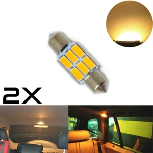 2 x 31mm Warm White Car Interior Dome Festoon Map LED Light Bulb Globe CANBUS - Picture 1 of 6