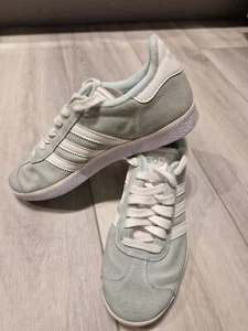 Adidas Gazelle Trainers UK Size 4 Shoes Mint Retro Suede Sneakers - Picture 1 of 7