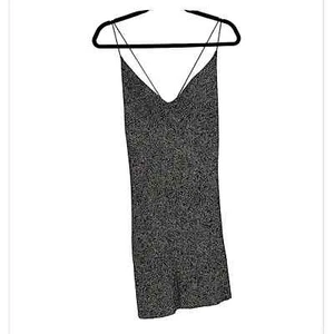 Vintage 90s Byer Too black silver beaded mini dress size large USA made - Bild 1 von 5