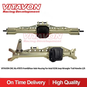 Vitavon SCX 6 Alu #7075 Front & Rear Axle Housing for Axial 1/6 Titanium+black - Picture 1 of 2
