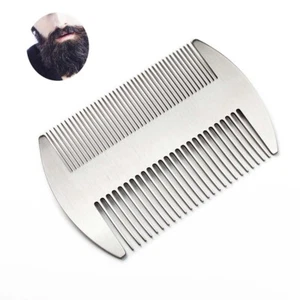 Silver Stainless Steel Double Tooth Comb, Pocket Comb Beard  Comb for Men - Picture 1 of 8