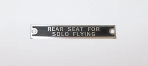 Nuevo Cartel Grabado Ácido Piper J3 Cub Estilo "ASIENTO TRASERO PARA VOLAR SOLO", Réplica - Imagen 1 de 1