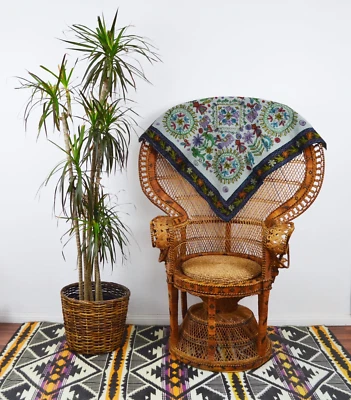 Tapiz Bordado Años 70 Boho Deadstock India Algodón Hippie Colgante de Pared Foto 1 de 4