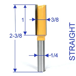 1pc 1/4" shank 3/8" Cutting Diameter 1" Blade Long Straight Router Bit - Picture 1 of 12
