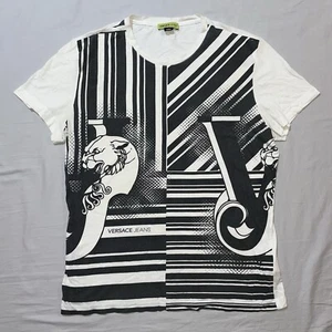 Versace Jeans T Shirt Sz XL Tiger Big Print Y2K Designer Vintage - Picture 1 of 13