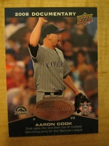 2008 Upper Deck Documentary Baseball All Star Game Aaron Cook #ASG-AC Colorado - Picture 1 of 2