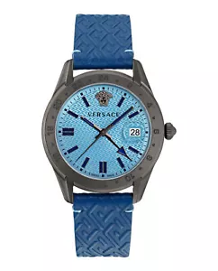 Versace Mens Greca Time Grey 41mm Strap Fashion Watch - Picture 1 of 5