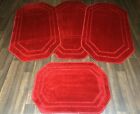 ROMANY WASHABLES GYPSY SETS OF 4PCS RED MATS NON SLIP TOURER SIZE CHRISTMAS RED