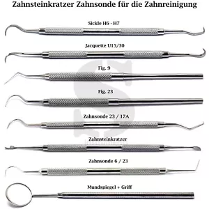 Zahnsteinentferner Zahnreiniger Zahnsteinkratzer Zahnsonde Doppelinstrument NEU - Bild 1 von 15