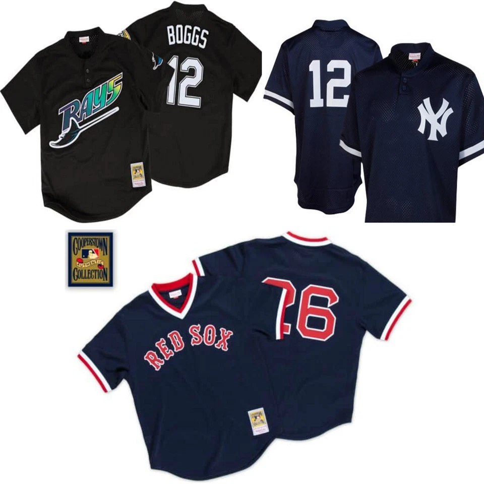 Camiseta de práctica de bateo Wade Boggs Mitchell and Ness Foto 1 de 1
