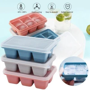 Silikon-Eiswürfelform Mit 6 Gittern Große Kugelform Quadratische Runde : - Bild 1 von 22