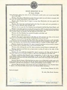 ORIG 1971 Resolution Satirizing VICE PRESIDENT SPIRO AGNEW GOLF SKILLS Broadside - Imagen 1 de 1