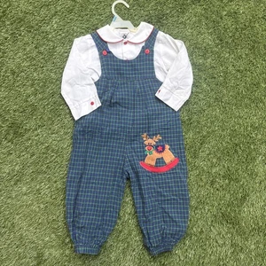 Good Lad Junge Weihnachtsoutfit 24 Monate Christmas Holiday 2-teilig 90er Vintage - Bild 1 von 9