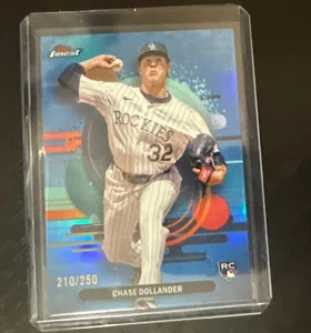 2025 Finest Chase Dollander Uncommon RC Sky Blue Refractor Rookie #/250 - Picture 1 of 2