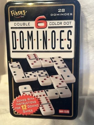 Fundex Dominoes Double 6 Block Dot (28 Dominoes) . 2003 Fundex Games Inc. - Image 1 of 4
