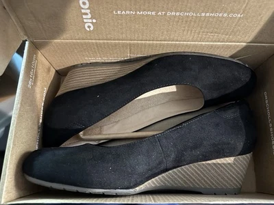 New In Box Dr. Scholls BE FLEX Black Wedge Wide Shoes Size 8 M Retail $90 #285 - Image 1 of 4
