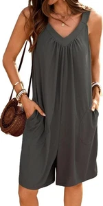 Women's Tank Wide Leg Shorts Jumpsuit/Romper with Pockets size 2XL - Picture 1 of 5