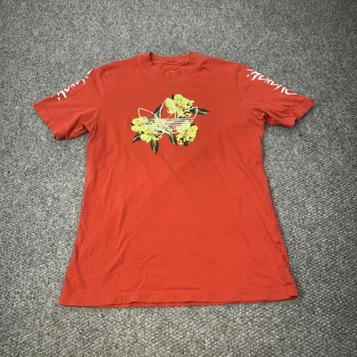 Adidas Originales Camisa Para Hombre Mediana Roja Trifolio Floral Gráfico Ropa de Calle Camiseta Foto 1 de 4