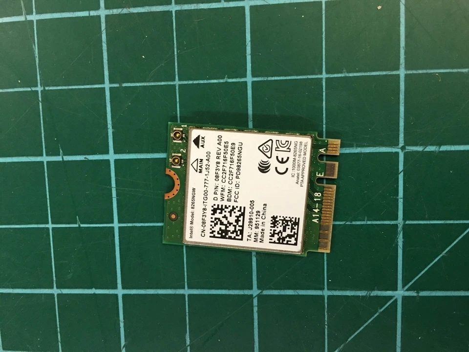 Laptop Dell Precision 5520 Intel Wireless-AC 8265 banda WiFi 802.11 tarjeta 8F3Y8 Foto 1 de 1