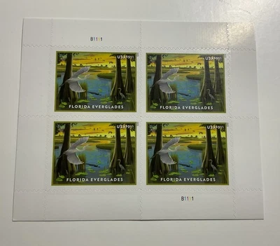 Stamp Florida Everglades $9.65 Each 2023 Priority Plate Block Face Value $38.60 - Image 1 of 2