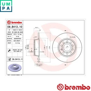 2x BRAKE DISC 08.B413.11 FOR VW TOURAN/VAN GOLF/VI/Convertible/VII/SPORTSVAN A3 - Picture 1 of 9