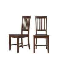 StyleWell Dining Chair 16.7" x 38.7" Wood Dark Chocolate w/ Slat Back (Set of 2)