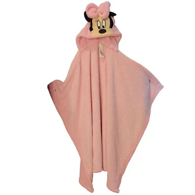 Disney Kids Pink Minnie Mouse Hooded Bath Towel OSFM - Image 1 of 3