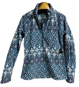 Eddie Bauer Pullover Fleece Damen blau weiß Sweatshirt 1/4 Zip XS Pulli - Bild 1 von 4