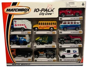 Matchbox Mattel Wheels 10-Pack City Crew Vehicle Die Cast Set 92345, 1:64 (B256) - Picture 1 of 2
