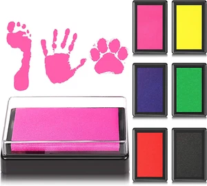 6 Pieces Reusable Ink Pad for Baby Footprint Handprint Paw Print, Non-Toxic I... - Picture 1 of 1