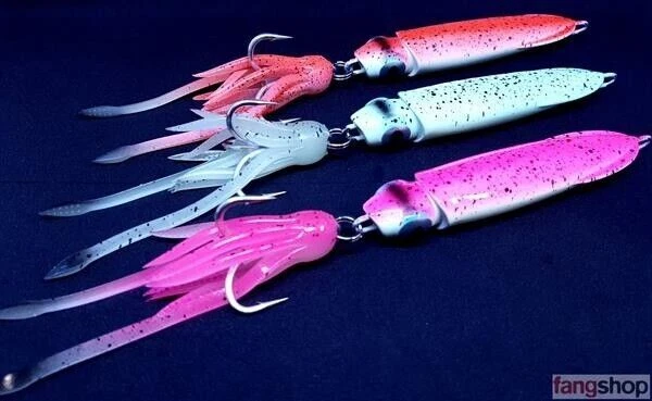Savage Salt 3D SWIM SQUID JIG Meeresangeln Köder 200g 300g 400g Dorsch Heilbutt - Bild 1 von 1