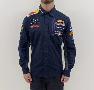 Pepe Jeans Red Bull Racing Infiniti Long Sleeve Button F1 Formula 1 Shirt Size M - Picture 1 of 12