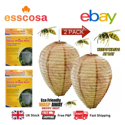 2 x Wasp Deterrent Hive Wasp Away Decoy Nest Deterrent  Wasps Garden Loft Home - Image 1 of 4