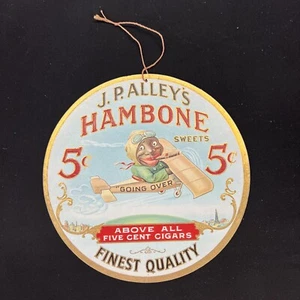 Authentic Antique Late 1920’s “Hambone Sweets” 5 Cent Cigar Cardboard Fan Pull - Picture 1 of 4