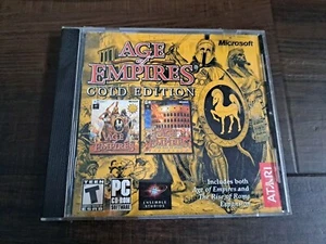 Microsoft PC Atari Game Age of Empires Gold Edition Rise Rome Expansion 2003 CD - Picture 1 of 3
