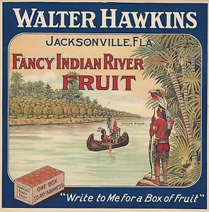 RARA ETIQUETA ORIGINAL 1910 LITOGRAFÍA "MARCA WALTER HAWKINS" JACKSONVILLE FLORIDA - Imagen 1 de 1