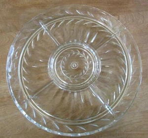 Schwere Glas Rohplatte 13-1/2" breit 1/2" hoch 4-1/2" breit Mitte Rankenmuster - Bild 1 von 3