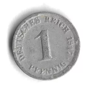 1917 Germany 1 Pfennig Small World Coin - KM# 24 - Picture 1 of 2