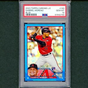 2023 Topps Chrome Logofractor Gabriel Moreno Blue Refractor /150 PSA 10 GEM MINT - Picture 1 of 2